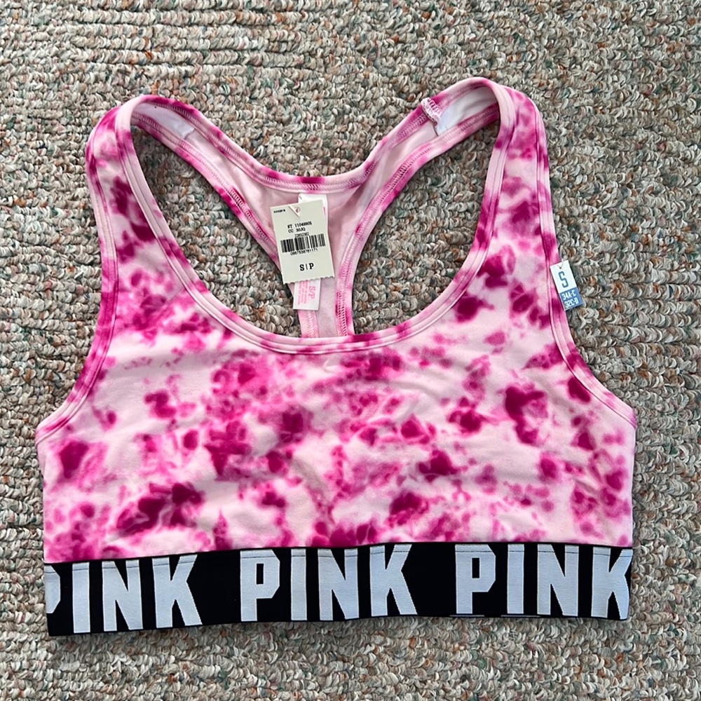 PINK Victoria’s Secret Tie Dye Pink Sports Bra